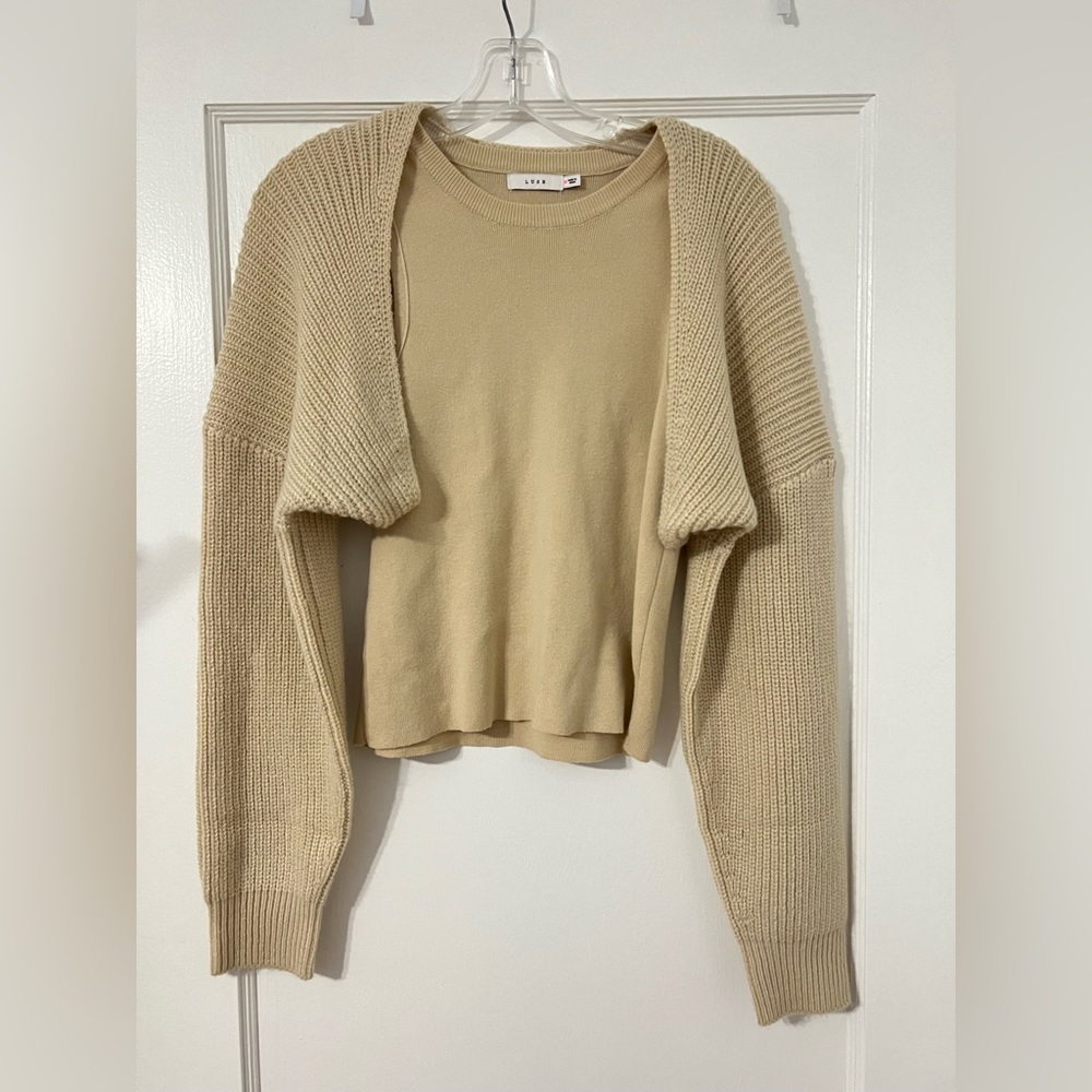 Cream tank and crop sweater